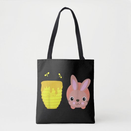 Honey Bunny Niedlich & Funny Rabbit Tierliebhaber Tasche (Vorderseite)