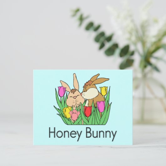 Honey Bunny Postkarte (Stehend Vorderseite)