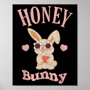 Honey Bunny Retro Osterfest Niedliche Rabbit Fraue Poster
