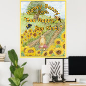 Honey Bunny sagt "Bee Happy, Bee Kind" Poster (Heimbüro)