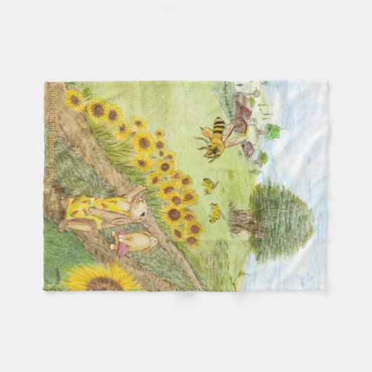 Honey Bunny trifft die Honigbienen Fleecedecke (Vorderseite (Horizontal))
