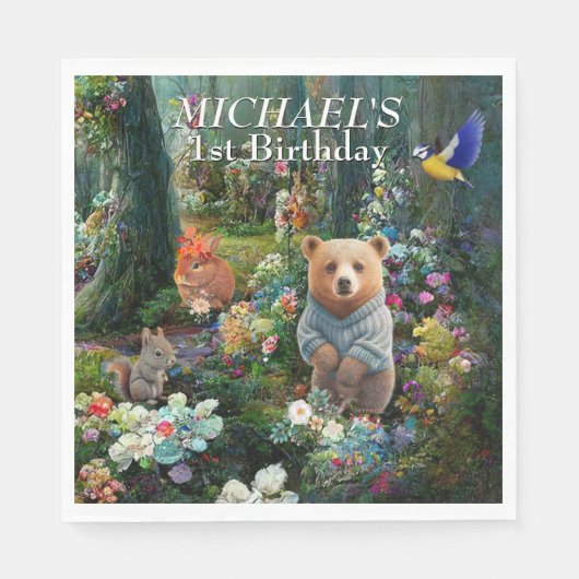 Honey Bunny und Boo Bear Serviette (Vorderseite)