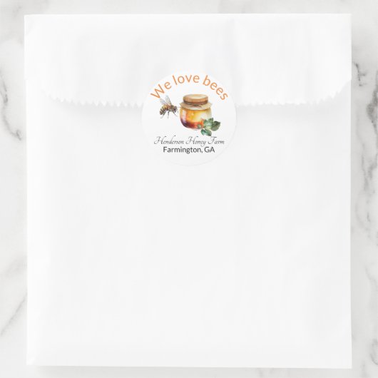 Honey Business Branding Runder Aufkleber (Tasche)