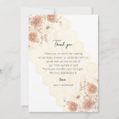 Honey Buzzy Boho Wildblume Girls Baby Dusche Dankeskarte (Vorderseite)