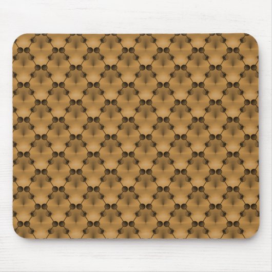 Honey Caramel Brown Retro Funk Circles Mousepad (Vorne)