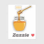 Honey Cartoon Illustration Aufkleber (Blatt)