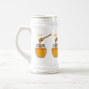 Honey Cartoon Illustration Bierglas