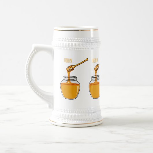 Honey Cartoon Illustration Bierglas (Links)