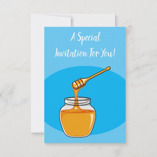 Honey Cartoon Illustration Einladung (Rückseite)