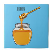Honey Cartoon Illustration Fliese (Vorderseite)