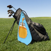 Honey Cartoon Illustration Golfhandtuch (Gras)
