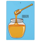 Honey Cartoon Illustration Klemmbrett (Rückseite)