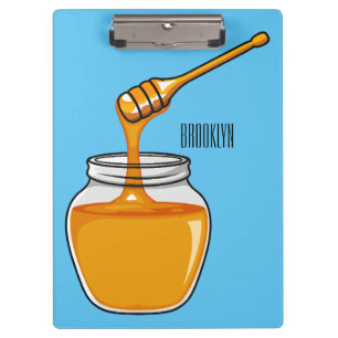 Honey Cartoon Illustration Klemmbrett