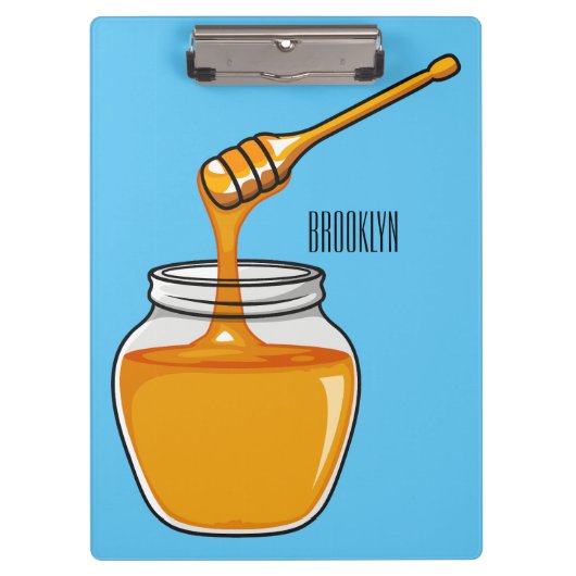 Honey Cartoon Illustration Klemmbrett (Vorderseite)