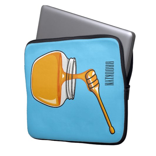 Honey Cartoon Illustration Laptopschutzhülle (Vorderseite Links)