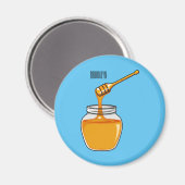 Honey Cartoon Illustration Magnet (Vorderseite/Rückseite)