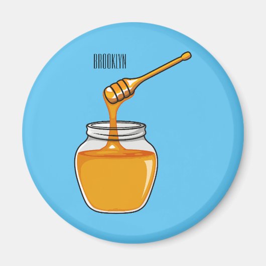 Honey Cartoon Illustration Magnet (Vorne)