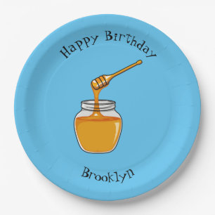 Honey Cartoon Illustration Pappteller
