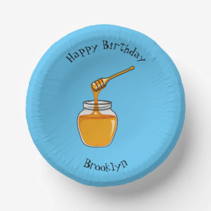 Honey Cartoon Illustration Pappteller