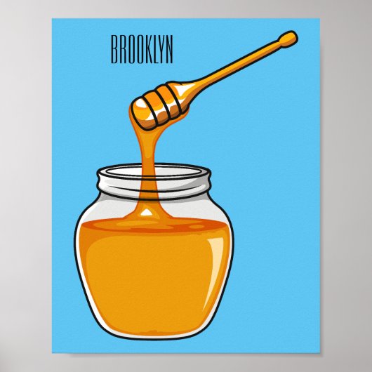 Honey Cartoon Illustration Poster (Vorne)