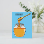 Honey Cartoon Illustration Postkarte (Stehend Vorderseite)