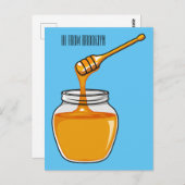 Honey Cartoon Illustration Postkarte (Vorne/Hinten)