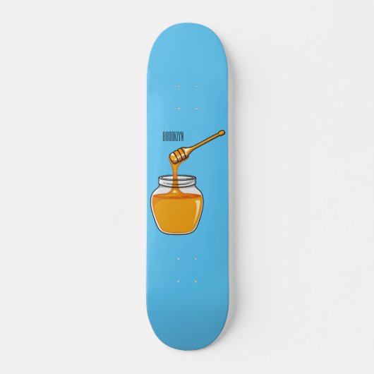 Honey Cartoon Illustration Skateboard (Vorne)