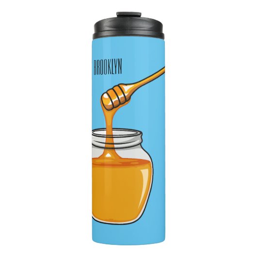 Honey Cartoon Illustration Thermosbecher (Vorderseite)
