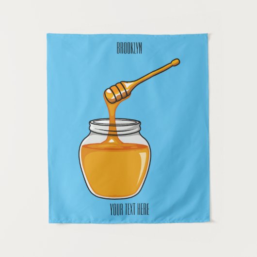 Honey Cartoon Illustration Wandteppich (Vorderseite)