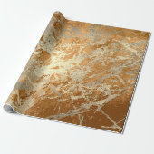 Honey Champaigne Gold Marble Shiny Metallic Stroke Geschenkpapier (Ungerollt)