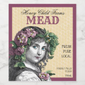 Honey Child Bees and Rose Mead Weinetikett (Einzelnes Label)
