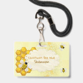 Honey Comb 3D Whimsey Business BESCHÄFTIGTE Ausweis (Vorderseite mit Lanyard)