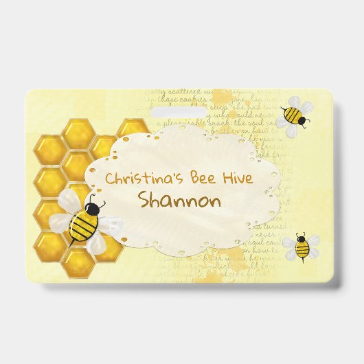 Honey Comb 3D Whimsey Business BESCHÄFTIGTE Ausweis (Vorderseite)