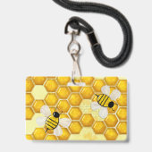 Honey Comb 3D Whimsey Business BESCHÄFTIGTE Ausweis (Rückseite mit Lanyard)