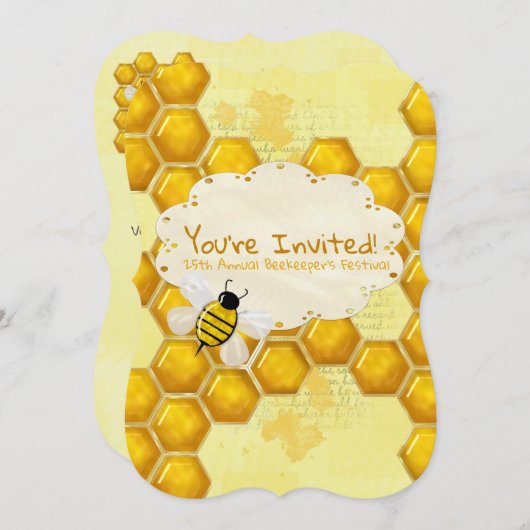 Honey Comb 3D Whimsey EVENT Business Einladung (Vorne/Hinten)