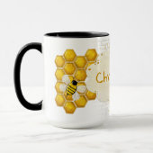 Honey Comb 3D Whimsey NAME Tasse (Links)