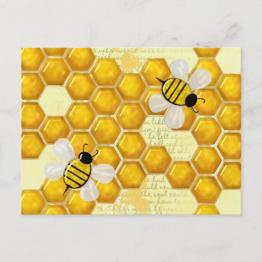 Honey Comb 3D Whimsey Postkarte (Vorderseite)