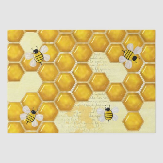 Honey Comb 3D Whimsey Seidenpapier (Vorderseite)