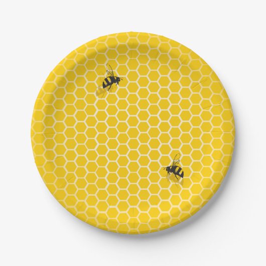 Honey Comb Bee Keeper Pappteller (Vorderseite)