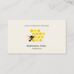 Honey comb & Bee Logo Visitenkarte