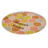 Honey Comb Bumble Bee Glass Cutting Board Schneidebrett (Ecke)