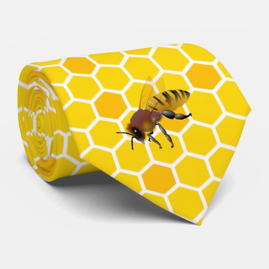 Honey Comb Bumble Bee Neck Tie Krawatte (Gerollt)