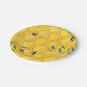 Honey Comb Bumble Bee Pappteller (Schrägansicht)