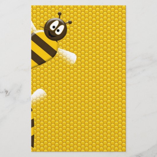 Honey Comb Yellow Gold Bees Art Briefpapier (Vorderseite)