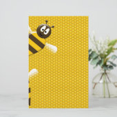 Honey Comb Yellow Gold Bees Art Briefpapier (Stehend Vorderseite)