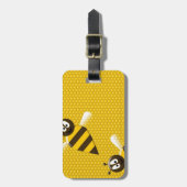 Honey Comb Yellow Gold Bees Art Gepäckanhänger (Vorderseite vertikal)