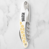 Honey Comb Yellow Individuelle Name Kellnermesser (Rückseite)