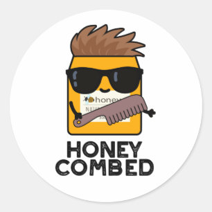 Honey Combed Funny Honey Pun Runder Aufkleber