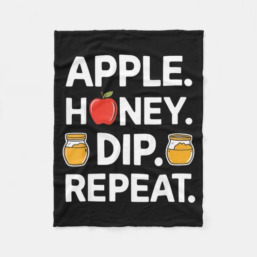 Honey Dip Repeat Funny Rosh Hashanah Jewish New Ye Fleecedecke (Vorderseite)