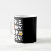 Honey Dip Repeat Funny Rosh Hashanah Jewish New Ye Kaffeetasse (Vorderseite Links)